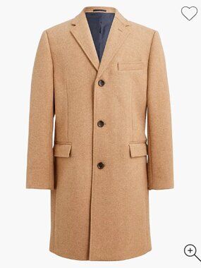J. Crew Factory Tan Thompson topcoat • size 38 • NWT • CA452 • Heathered Acorn
